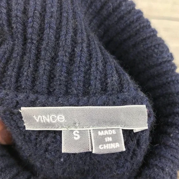 Vince Navy Cable Knit mock neck Sweater